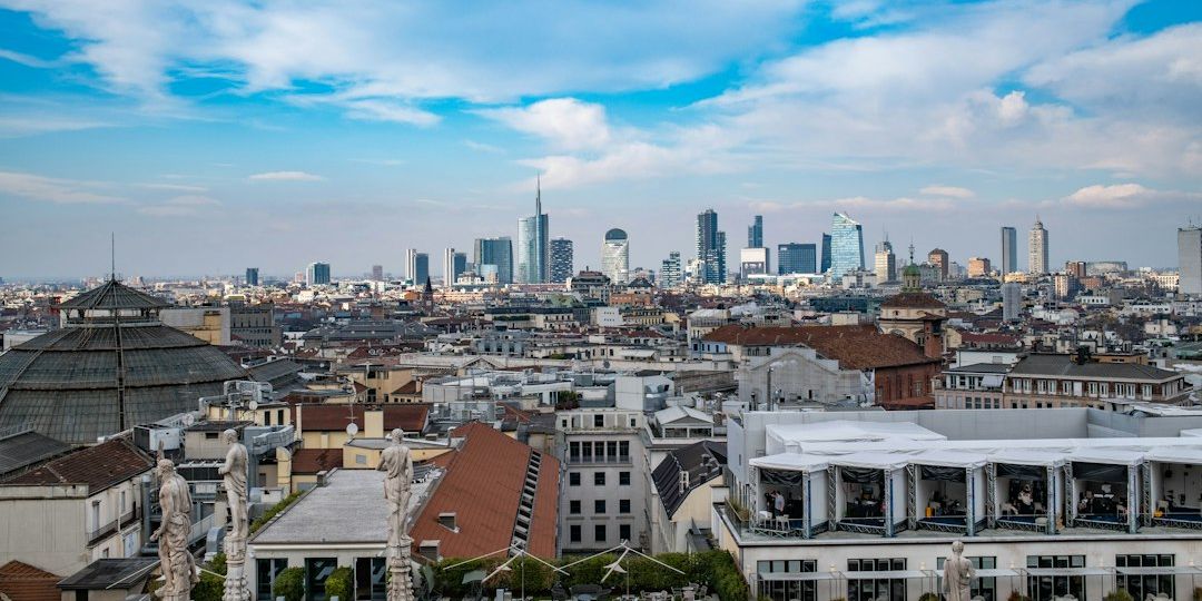 Milan skyline with modern skyscrapers, illustrating Italy and Dubai business cooperation